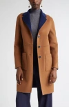 St John St. John Collection Two-tone Double Face Wool & Cashmere Coat