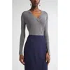 St John St. John Collection Vanis Fine Guage Cable Stitch V-neck Sweater