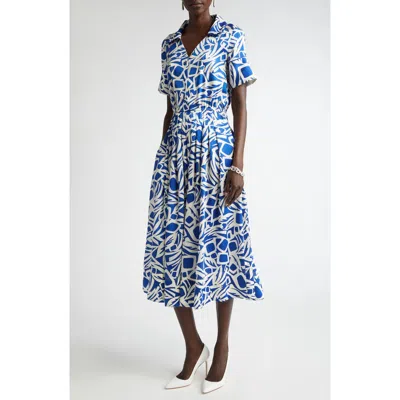 St John Vintage Botanical Print Dress In Saiv