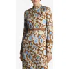 St John St. John Collection Western Paisley Print Cotton Blend Matelassé Zip-up Jacket In Saddle Multi