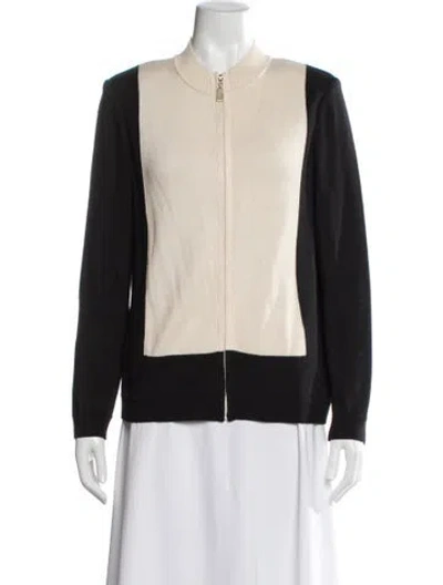 Pre-owned St John Colorblock Pattern Bomber Jacket In Neutral