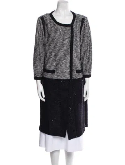 Pre-owned St John Colorblock Pattern Coat In Black