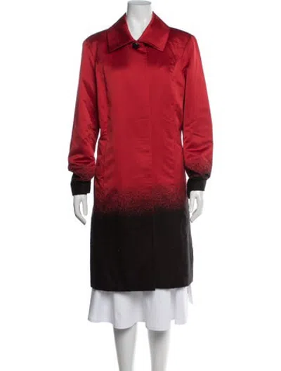 Pre-owned St John Colorblock Pattern Coat In Red