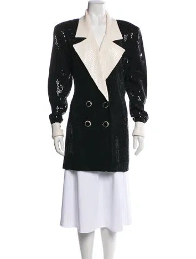 Pre-owned St John Colorblock Pattern Evening Jacket In Black