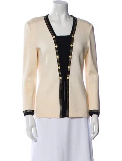Pre-owned St John Colorblock Pattern Evening Jacket In Neutral