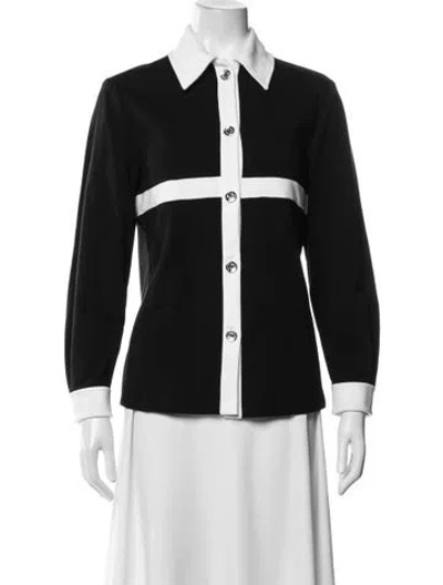 Pre-owned St John Colorblock Pattern Jacket In Black