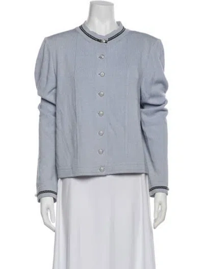 Pre-owned St John Colorblock Pattern Jacket In Blue