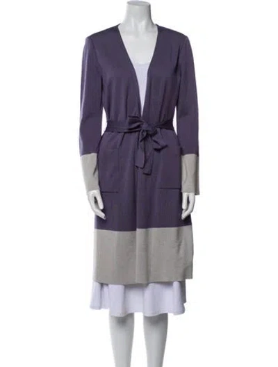Pre-owned St John Colorblock Pattern Jacket In Purple