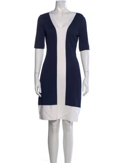 Pre-owned St John Colorblock Pattern Knee-length Dress