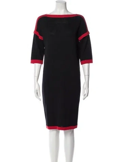 Pre-owned St John Colorblock Pattern Knee-length Dress In Gray