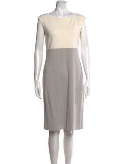 Pre-owned St John Colorblock Pattern Knee-length Dress In Gray