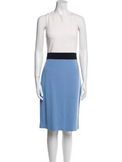 Pre-owned St John Colorblock Pattern Knee-length Dress W/ Tags In Multi