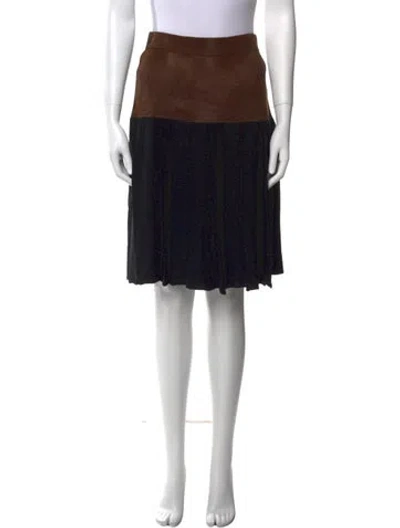 Pre-owned St John Colorblock Pattern Knee-length Skirt In Black