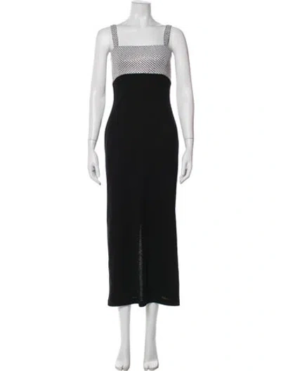 Pre-owned St John Colorblock Pattern Long Dress In Multi