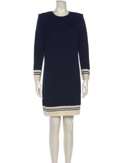 Pre-owned St John Colorblock Pattern Mini Dress In Black