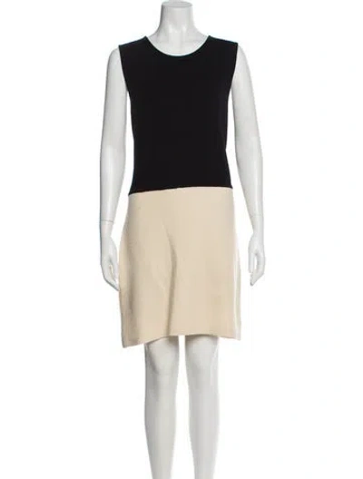 Pre-owned St John Colorblock Pattern Mini Dress In Blue