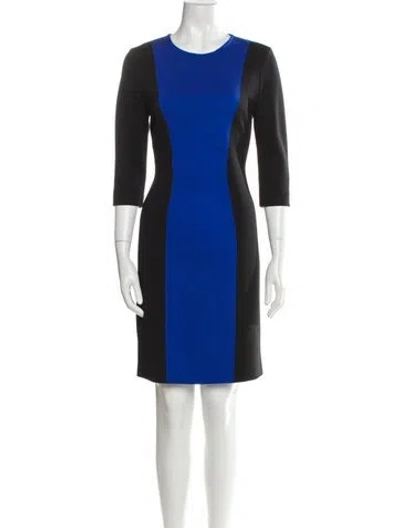 Pre-owned St John Colorblock Pattern Mini Dress In Multi