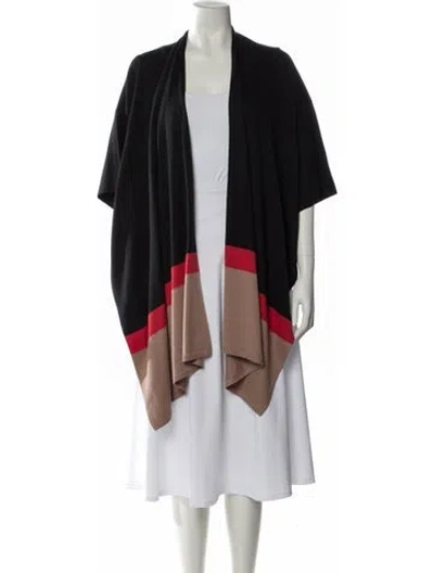 Pre-owned St John Colorblock Pattern Open Front Sweater W/ Tags In Black