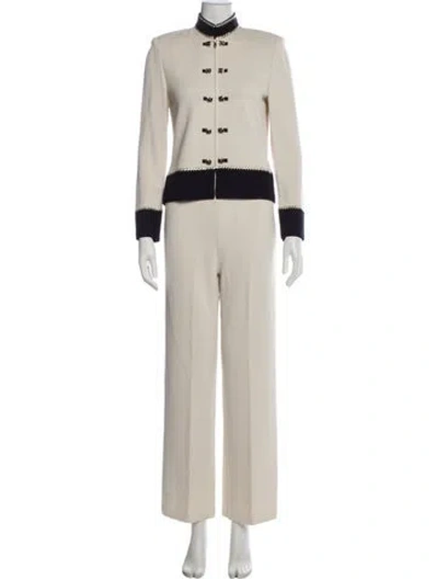 Pre-owned St John Colorblock Pattern Pant Set In Multi