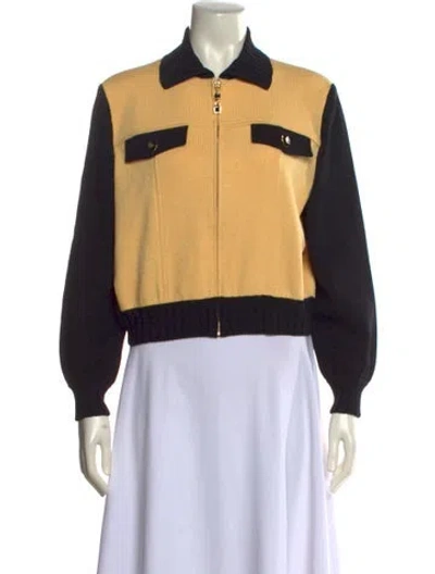 Pre-owned St John Colorblock Pattern Sweater In Multi