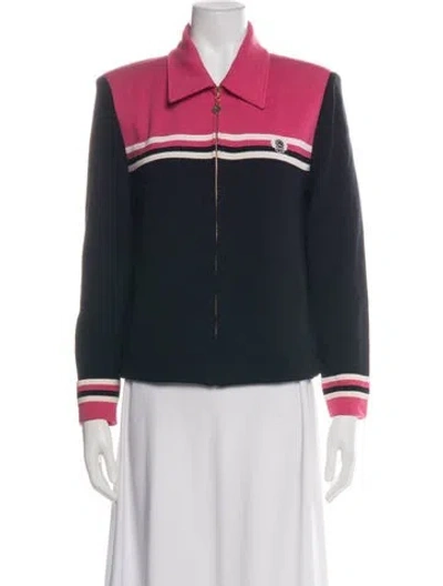 Pre-owned St John Colorblock Pattern Sweater In Multi