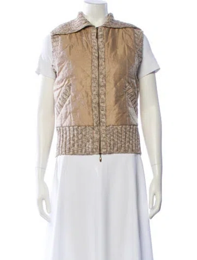 Pre-owned St John Colorblock Pattern Vest In Neutral