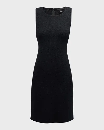 St John Compact Boucle Knit Sleeveless Dress In Black