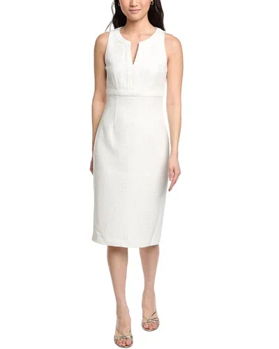 St John St. John Contrast Framed Sheath Dress In White