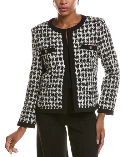 St John St. John Contrast Tape Tweed Wool-blend Jacket In Multi