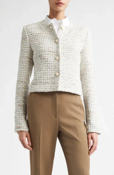 St John St. John Côte D'azure Tweed Crop Jacket In White