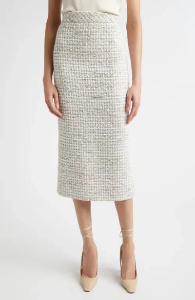 St John St. John Côte D'azure Tweed Midi Pencil Skirt In Multi
