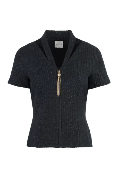 St John Cotton Blouse In Black