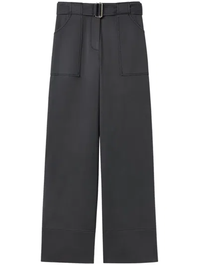 St John Cotton Canvas Trousers In Grey