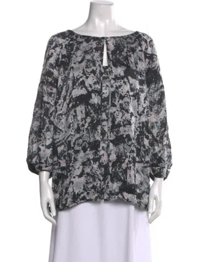 Pre-owned St. John Couture 2011 Silk Blouse In Gray