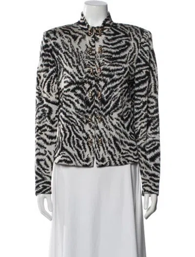 Pre-owned St. John Couture Animal Print Jacket In Multi