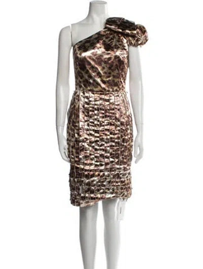 Pre-owned St. John Couture Animal Print Knee-length Dress