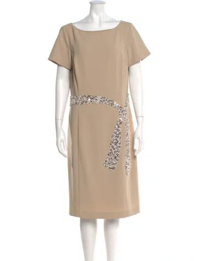 Pre-owned St. John Couture Bateau Neckline Knee-length Dress