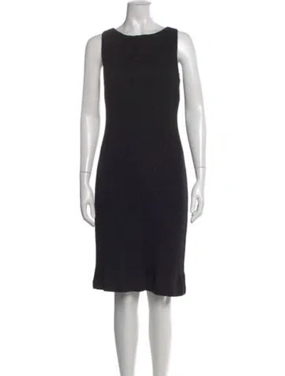 Pre-owned St. John Couture Bateau Neckline Knee-length Dress In Black