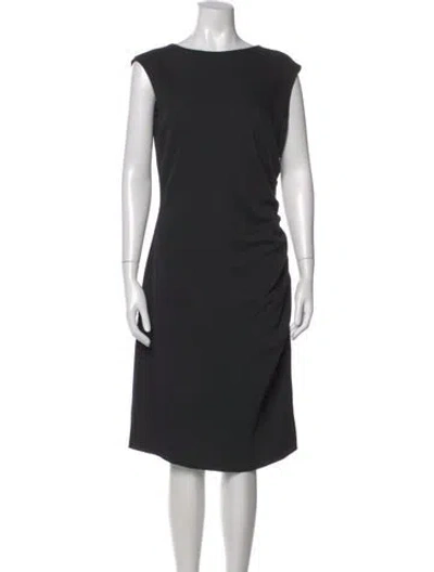 Pre-owned St. John Couture Bateau Neckline Knee-length Dress In Black