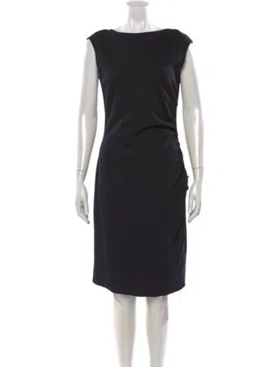 Pre-owned St. John Couture Bateau Neckline Knee-length Dress In Black