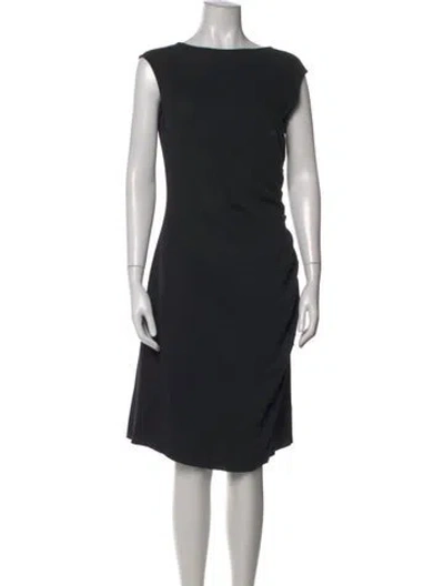 Pre-owned St. John Couture Bateau Neckline Knee-length Dress In Black