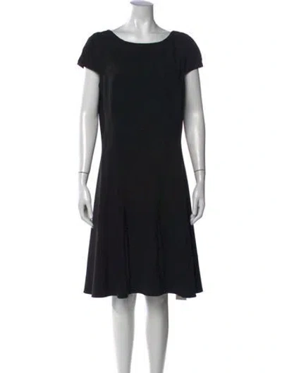 Pre-owned St. John Couture Bateau Neckline Knee-length Dress In Blue