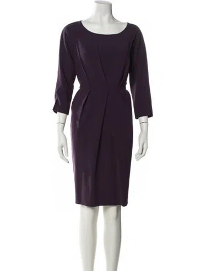 Pre-owned St. John Couture Bateau Neckline Mini Dress In Purple