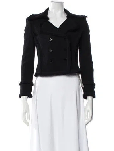 Pre-owned St. John Couture Biker Jacket In Black