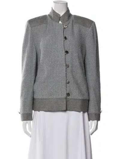 Pre-owned St. John Couture Blazer In Gray