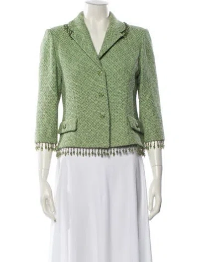Pre-owned St. John Couture Blazer In Green