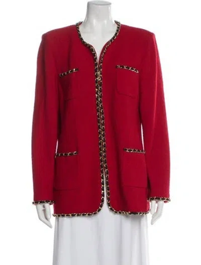 Pre-owned St. John Couture Blazer In Red