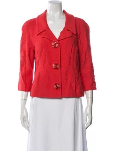 Pre-owned St. John Couture Blazer In Red