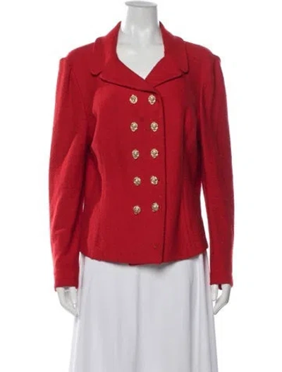 Pre-owned St. John Couture Blazer In Red