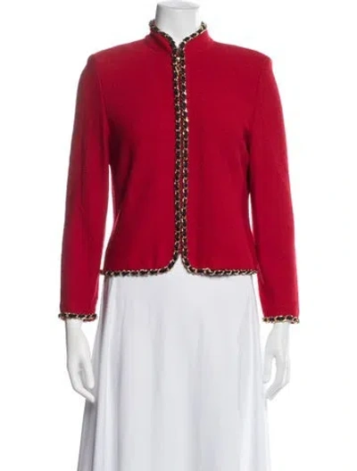 Pre-owned St. John Couture Camel Hair Jacket In Red